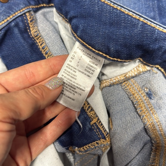🏴 American Eagle Outfitters Blue high rise jegging crop size 4 - Picture 8 of 12